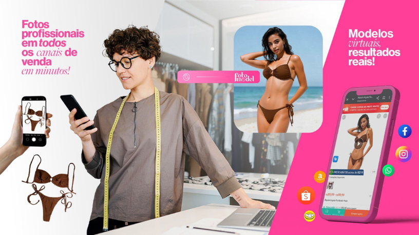 Moda fitness com autenticidade: o FotoModel cria imagens que transmitem performance, energia e estilo.