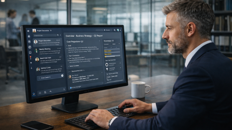 Nexdata Tecnologia Ltda apresenta o chat corporativo com contexto como nova interface do conhecimento organizacional.