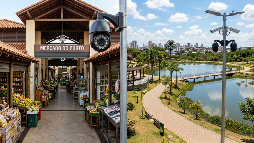 Câmeras inteligentes em Cuiabá: como o novo monitoramento pode mudar a segurança no Mercado do Porto e no Parque das Águas