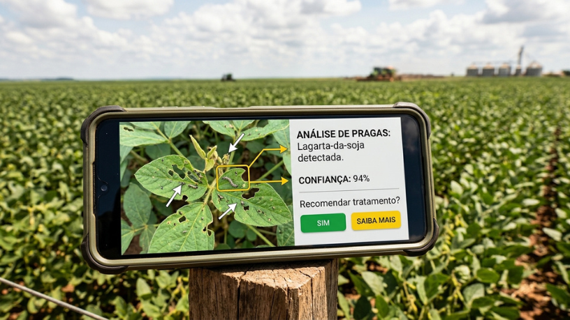 Inteligência artificial criada em Cuiabá pode ajudar produtores de Mato Grosso a identificar pragas pelo celular